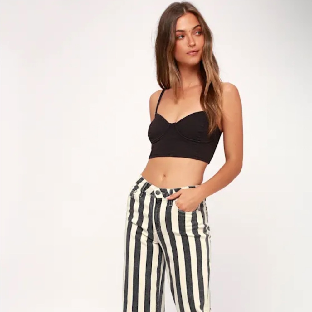 Amuse Society Black Strappy Crop Top XS